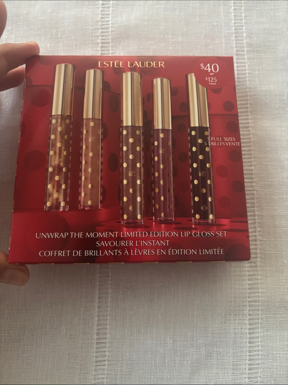 Estee Lauder Limited Edition Red & Gold Lip Gloss Set - Picture 3 of 3